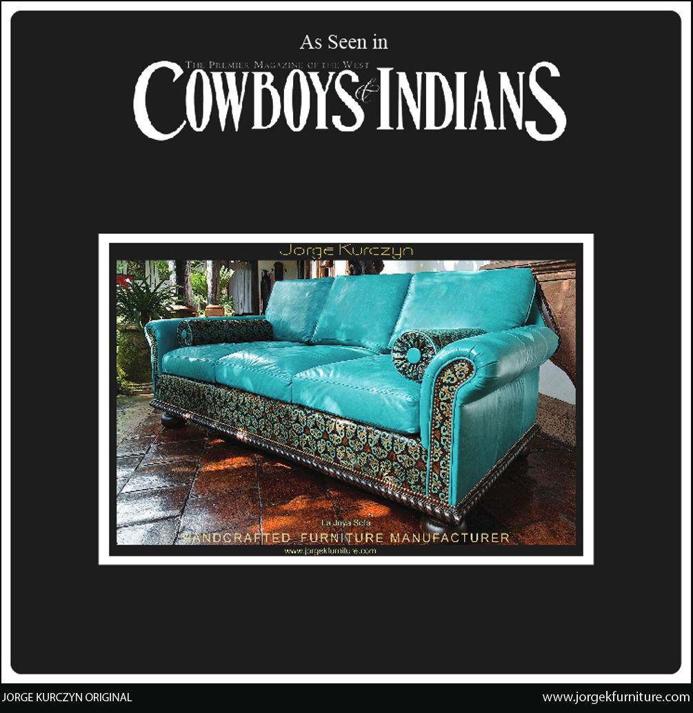 Cowboys and Indians - Italian Turquoise 925JK leather sofa